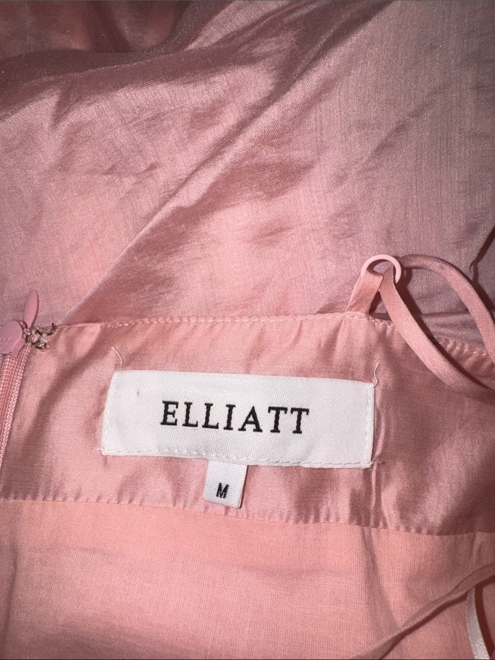 NEW Elliatt Tilly Tiered Maxi Dress blush pale pink satin fabric Sz M - Picture 5 of 9